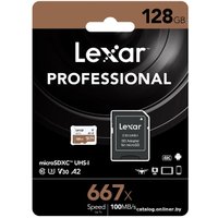 Карта памяти Lexar LSDMI128B667A microSDXC 128GB + адаптер