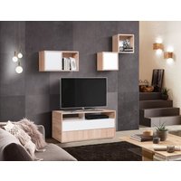 Полка Мебель-класс полка Куб-3 (белый/дуб сонома)