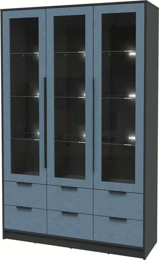 

Шкаф-витрина Интерлиния Концепт КТ-ШВ3 с подсветкой Глосс (антрацит/дуб лазурный)