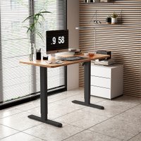 Стол для работы стоя WellDesk Basic 1300x675х18 (черный/дуб термо черно-коричневый) в Лиде