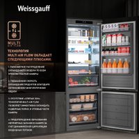 Холодильник Weissgauff WRKI 1970 Total NoFrost Inverter Premium Ecofresh Inox