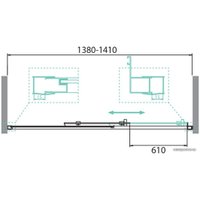 Душевая дверь AcquaSi AS-Space-BF-1-140-C-Cr