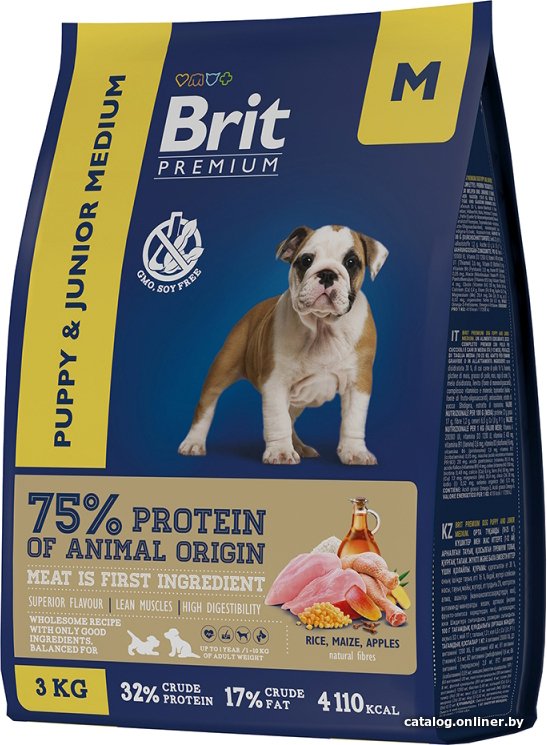Сухой корм для собак Brit Premium Dog Puppy and Junior Medium курица 8 кг