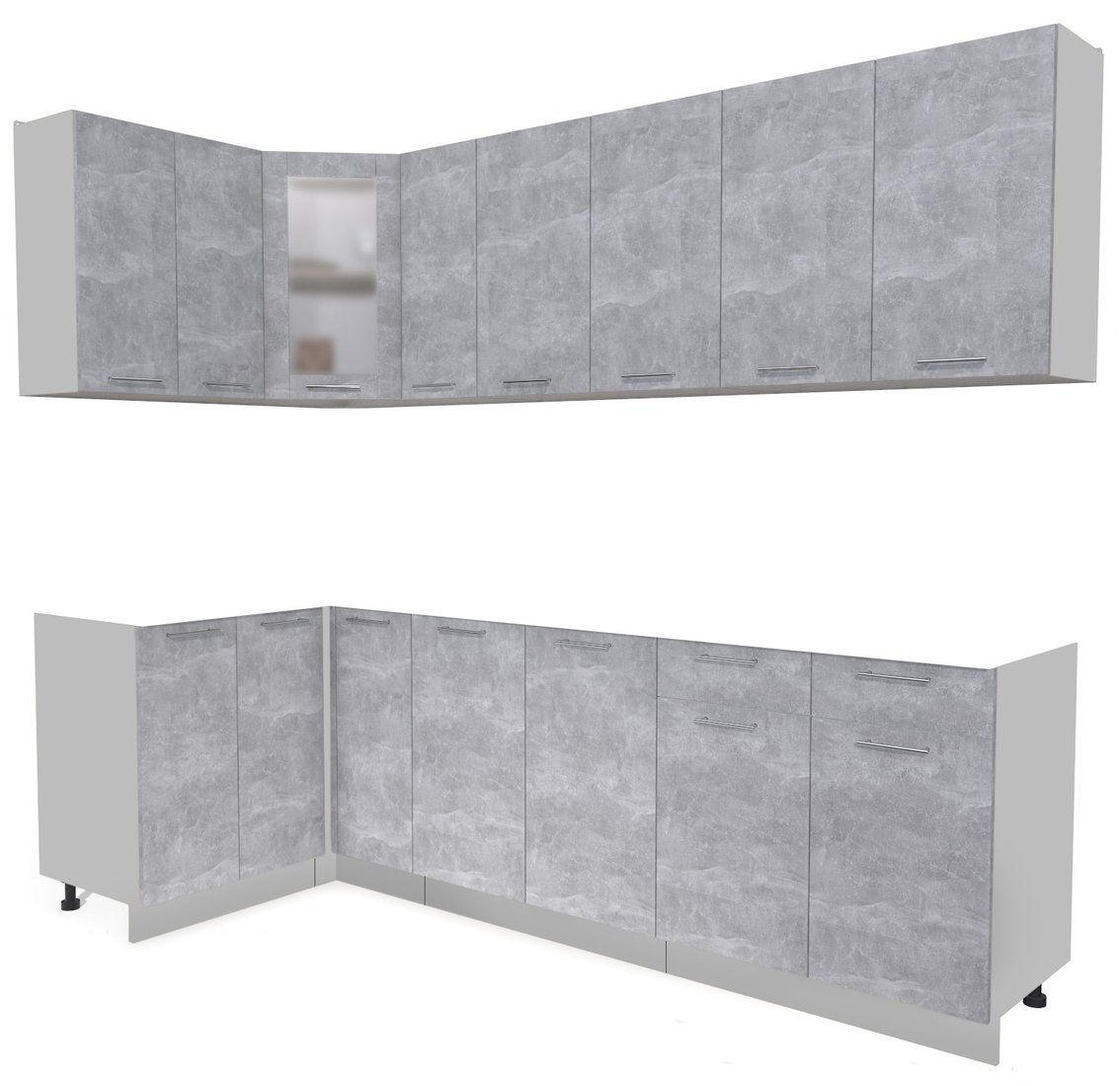 

Готовая кухня Интерлиния Мила 12x25 без столешницы (бетон)