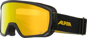 Горнолыжная маска (очки) Alpina Sports Scarabeo S Q-Lite A7261835 (черный/желтый матовый/золото)