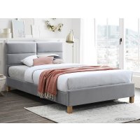 Кровать Signal Sierra Velvet Bluvel 03 160х200 (светло-серый/дуб)