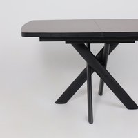 Кухонный стол Мамадома Leonel-130 раздвижной 130-165х85 (68 indigo grey st cer/черный)