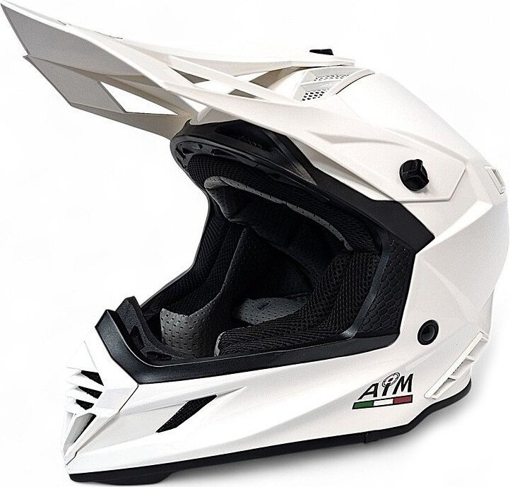 Мотошлем AIM RH855 Fiber Glass RH855-007-M (M, белый глянец)