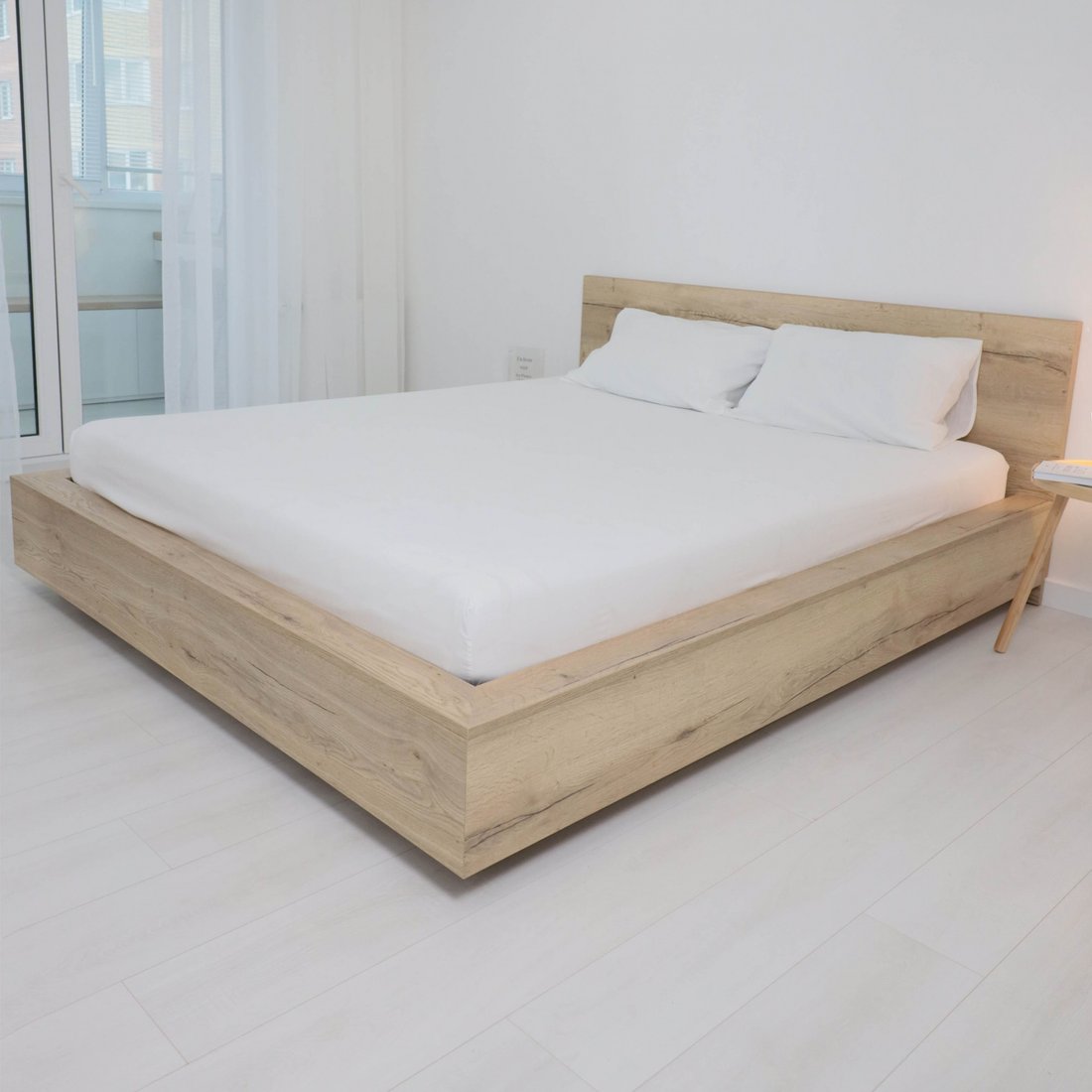 

Постельное белье AksHome Белый 40 на резинке 90x200x20см (поплин)