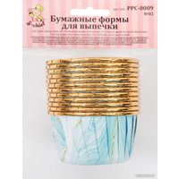 Форма для выпечки S-CHIEF PPC-0009 №02 бирюзовый/под золото (12 шт)