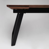 Кухонный стол ОКА Сангай 136-196x80x80 (дуб мореный/черный)