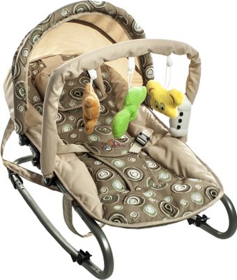 Шезлонг ForKiddy Enjoy Plus (бежевый круги)