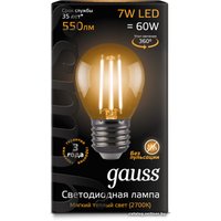 Светодиодная лампочка Gauss LED Filament Globe E27 7 Вт 2700 К 105802107