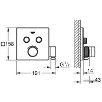 Смеситель без скрытого механизма Grohe Grohtherm SmartControl 29125000