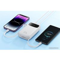 Внешний аккумулятор Baseus Qpow2 Dual-Cable Digital Display Fast Charge Power Bank 22.5W 20000mAh (белый)