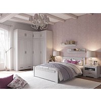 Шкаф распашной Мебельград Прованс платяной 60.2x59x197 (бодега белая/платина премиум)