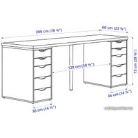 Стол Ikea Лагкаптен/Алекс 594.176.57 (беленый дуб/черно-коричневый)