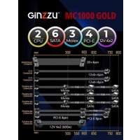 Блок питания Ginzzu MC1000 GOLD (белый)