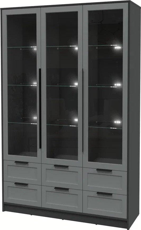 

Шкаф-витрина Интерлиния Концепт Тренд КТ-ШВ3 с подсветкой (антрацит/серый)