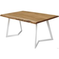 Кухонный стол Buro7 Уиллис 180 (с обзолом, дуб натуральный/белый)