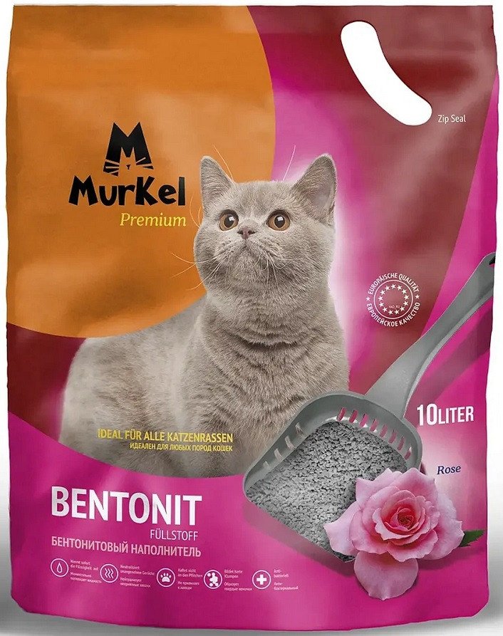 Наполнитель для туалета MurKel Бентонит 10л (роза)