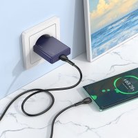 Сетевое зарядное Hoco N44 USB Type-C (титановый синий)