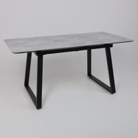 Кухонный стол Lepremo AV 1208 HPL+МДФ раздвижной 1200-1600x800 (мрамор марквина синий/черный)