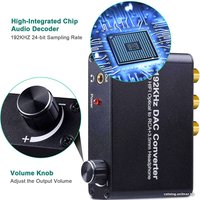 Цифро-аналоговый преобразователь USBTOP Toslink/SPDIF - 3.5mm/RCA Volume