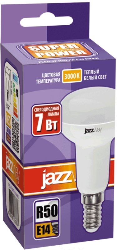 

Светодиодная лампочка JAZZway PLED-SP R50 7w E14 3000K 1033628