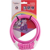 Тросовый велосипедный замок Нора-М №31 (ф10x800мм, розовый)