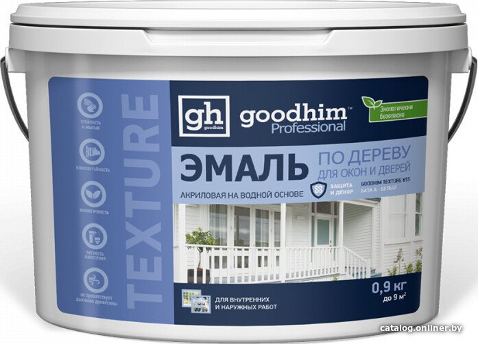 Эмаль Goodhim Texture по дереву для окон и дверей 655 60682 2.2 кг