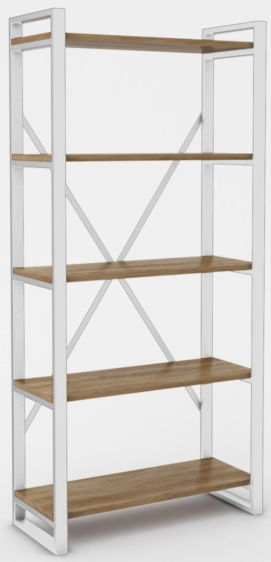 Стеллаж Hype Mebel Стандарт-2 50x170 (белый/дуб галифакс олово)