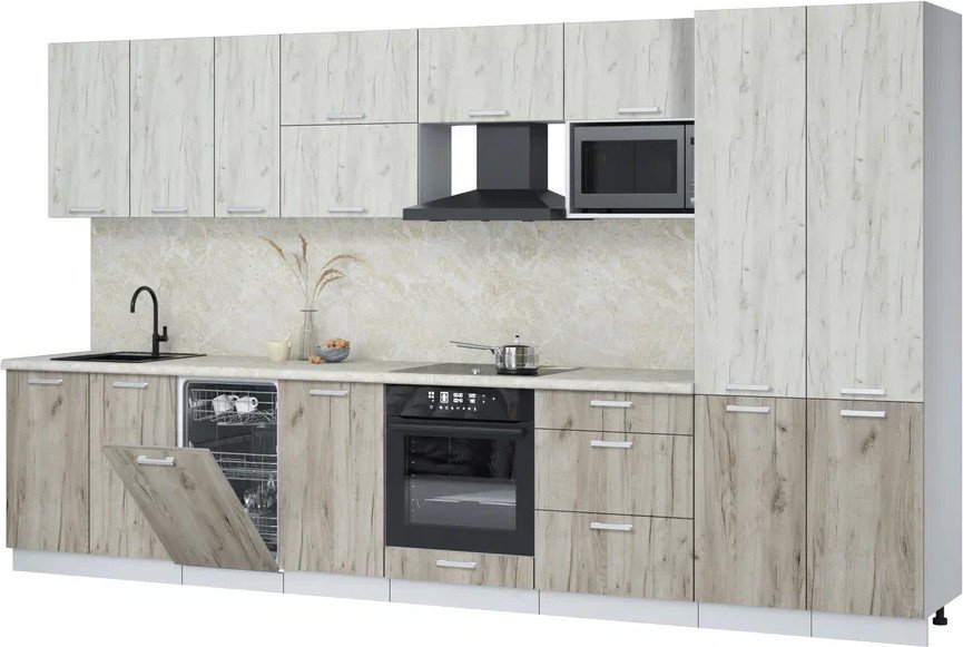 

Готовая кухня Интерлиния Мила Лайт 3.7-ПМ4 (дуб белый/дуб серый/опал светлый)