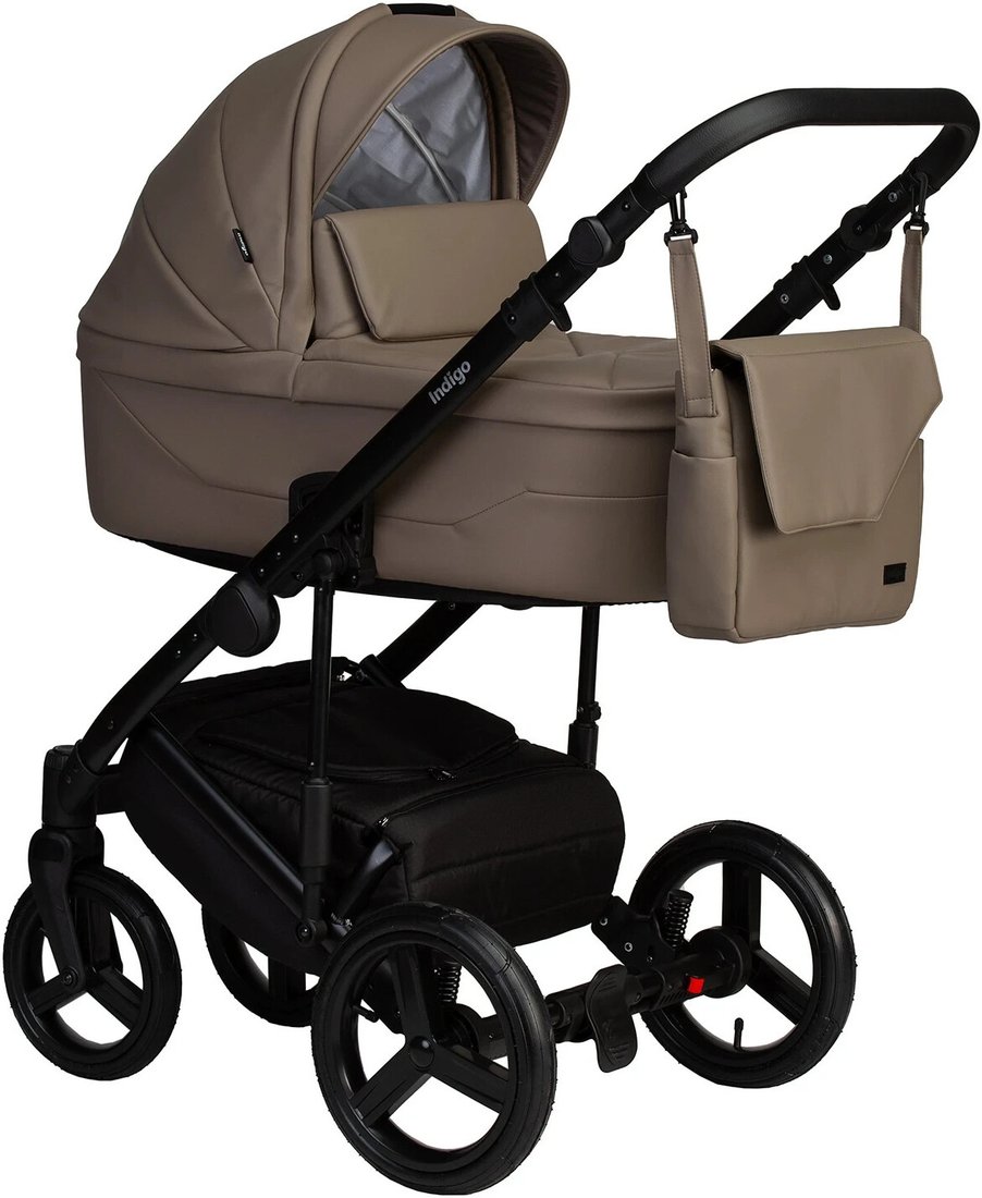 

Универсальная коляска Indigo Lamar (2 в 1, la 04/темно-бежевая кожа)