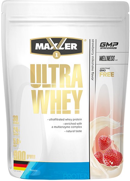 

Протеин комплексный Maxler Ultra Whey (клубничный коктейль, 900г)
