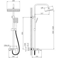Душевая система  Valfex Sarin Graphite VF.24639-3