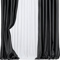 Комплект штор Mio Tesoro Блэкаут 200x260 + Гардина 500x260 (черный/белый)