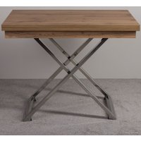 Стол-трансформер Levmar Cross D38/S79 (дуб вотан/нержавеющая сталь)