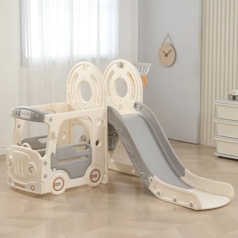 Игровой комплекс UNIX kids Bus с горкой Grey