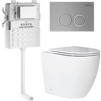 Унитаз приставной Roxen Antares в комплекте с инсталляцией Attach 5 в 1 966902 (кнопка: хром матовый)