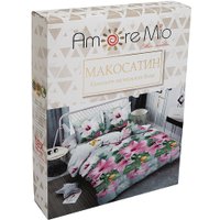 Постельное белье Amore Mio Мако-сатин Bell Микрофибра 1.5сп 92988 (зеленый/розовый)