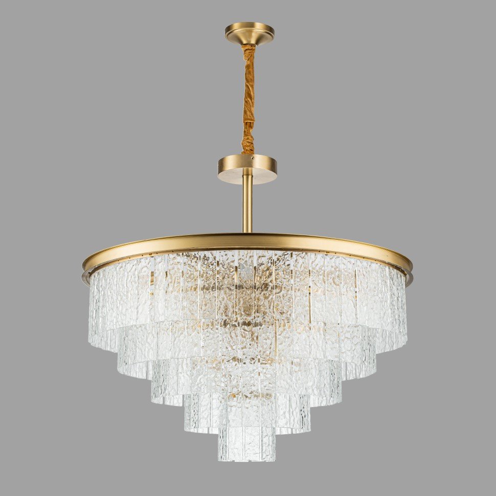 Подвесная люстра Belfast Harland 6308-8 BR CL (латунь/стекло)