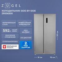 Холодильник side by side ZUGEL ZRSS630X