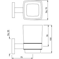 Стакан для зубной щетки и пасты Jaquar Kubix Prime AKP-CHR-35741P