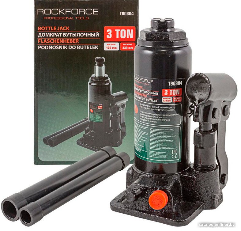 Бутылочный домкрат RockForce RF-T90304(DS) 3т