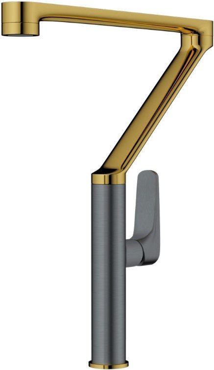 

Смеситель Omoikiri Tara-LG-GM 4994396 (светлое золото/вороненая сталь)