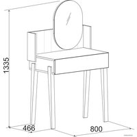 Туалетный столик с зеркалом Глазов Nature 43 (дуб табачный craft/черный)
