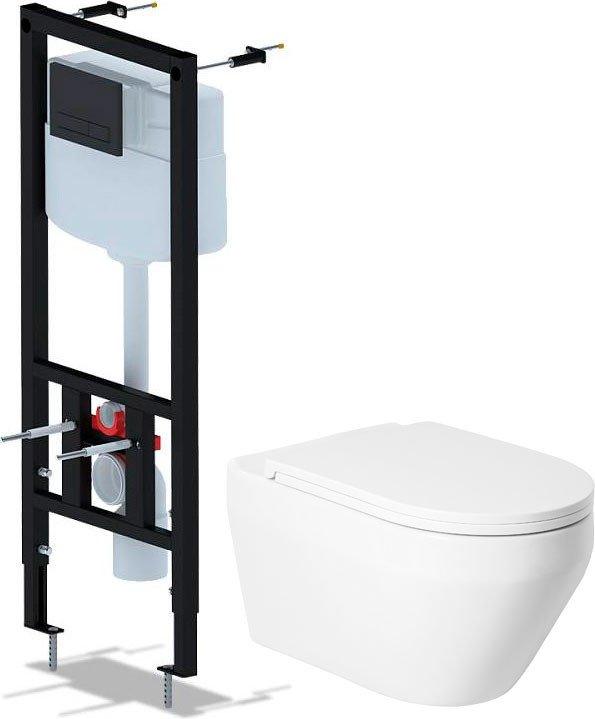 Унитаз подвесной Saniteco KW-9009W + Ани Пласт WCP1430