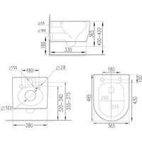 Унитаз подвесной Asten Readle Zentralmodul AR0601-205W