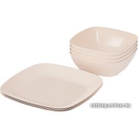 Набор тарелок Альтернатива Квадро М8475 (бежевый)